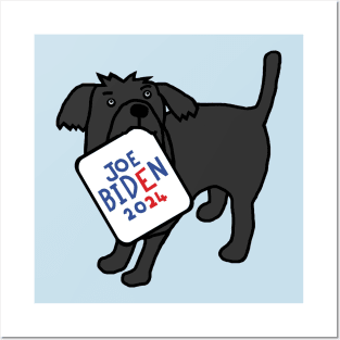 Cute Dog with Joe Biden 2024 Sign Posters and Art